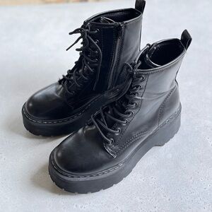 wild fable Shoes Wild Fable Target Black Faux Leather Combat